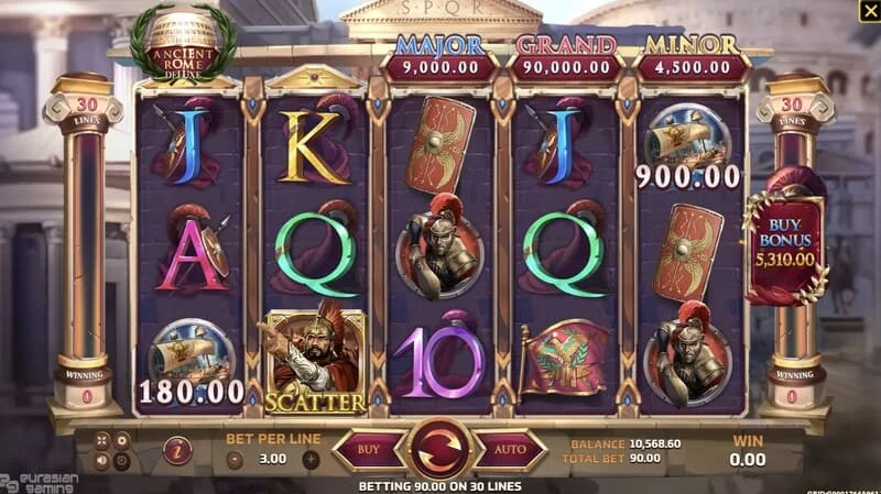 Ancient Rome Deluxe AI - bonusni zaslon z dodatnimi nagradami